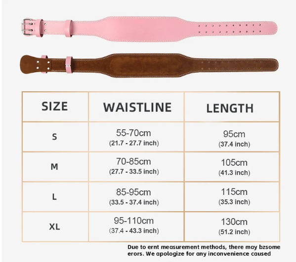 Women's Pink Weight Lifting Belt - 10.5cm Back Support